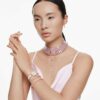 Matrix Bracelet Pear Cut, Pink, Gold-Tone Plated Matrix Bracelet Pear Cut, Pink, Gold-Tone Plated