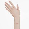 Birthstone Bracelet Square Cut, January, Red, Rhodium Plated Birthstone Bracelet Square Cut, January, Red, Rhodium Plated
