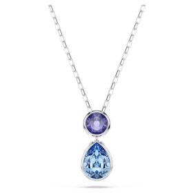 Chroma Pendant Mixed Cuts, Multicolored, Rhodium Plated