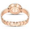 Crystalline Bangle Watch Swiss Made, Metal Bracelet, White, Rose Gold-Tone Finish
