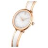 Crystalline Bangle Watch Swiss Made, Metal Bracelet, White, Rose Gold-Tone Finish