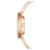 Crystalline Bangle Watch Swiss Made, Metal Bracelet, White, Rose Gold-Tone Finish