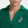 Dellium Brooch Bamboo, Green, Rhodium Plated Dellium Brooch Bamboo, Green, Rhodium Plated