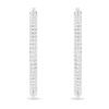 Dextera Hoop Earrings Pavé, Large, White, Rhodium Plated