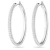 Dextera Hoop Earrings Pavé, Large, White, Rhodium Plated