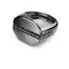 Dextera Ring Octagon Shape, Round Cut, Black, Ruthenium Plated