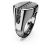 Dextera Ring Octagon Shape, Round Cut, Black, Ruthenium Plated