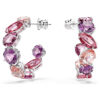Gema Hoop Earrings Pink, Rhodium Plated Gema Hoop Earrings Pink, Rhodium Plated