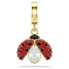 Idyllia Charm Mixed Cuts, Ladybug, Red, Gold-Tone Plated