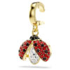 Idyllia Charm Mixed Cuts, Ladybug, Red, Gold-Tone Plated