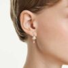 Idyllia Drop Earrings Mixed Cuts, Heart with Arrow, White, Gold-Tone Plated Idyllia Drop Earrings Mixed Cuts, Heart with Arrow, White, Gold-Tone Plated