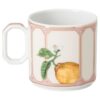 Idyllia Espresso Cup with Saucer Porcelain, Crystal Print Motif, Citron, Multicolored