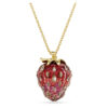 Idyllia Pendant Mixed Cuts, Strawberry, Red, Gold-Tone Plated