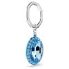 Key Ring Oval Cut, Blue, Mixed Metal Finish