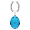 Key Ring Oval Cut, Blue, Mixed Metal Finish