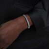 Matrix Bangle Baguette Cut, Octagon Shape, Gray, Ruthenium Plated