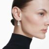 Matrix Drop Earrings Crystal Pearl, Round Cut, White, Rhodium Plated Matrix Drop Earrings Crystal Pearl, Round Cut, White, Rhodium Plated