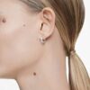Matrix Hoop Earrings Round Cut, White, Rhodium Plated Matrix Hoop Earrings Round Cut, White, Rhodium Plated