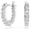 Matrix Vittore Hoop Earrings Round Cut, White, Rhodium Plated