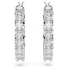 Matrix Vittore Hoop Earrings Round Cut, White, Rhodium Plated