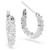Matrix Vittore Hoop Earrings Round Cut, White, Rhodium Plated