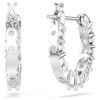 Matrix Vittore Hoop Earrings Round Cut, White, Rhodium Plated
