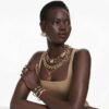 Millenia Bracelet Octagon Cut, Caramel, Gold-Tone Plated Millenia Bracelet Octagon Cut, Caramel, Gold-Tone Plated