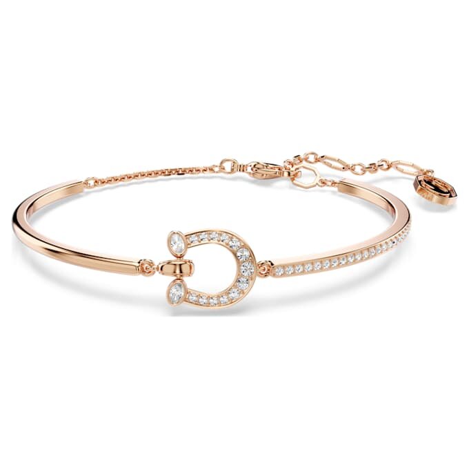 Symbolica Bangle Pavé, Horse Shoe, White, Rose Gold-Tone Plated Symbolica Bangle Pavé, Horse Shoe, White, Rose Gold-Tone Plated