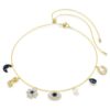 Symbolica Choker Crystal Pearl, Moon, Infinity, Clover, Evil Eye and Horseshoe, Blue, Gold-Tone Plated