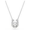 Symbolica Pendant Crystal Pearl, Round Cut, Pavé, Horse Shoe, White, Rhodium Plated