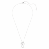 Symbolica Pendant Crystal Pearl, Round Cut, Pavé, Horse Shoe, White, Rhodium Plated