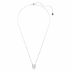 Symbolica Pendant Crystal Pearl, Round Cut, Pavé, Horse Shoe, White, Rhodium Plated