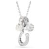 Symbolica Pendant Crystal Pearl, Round Cut, Pavé, Horse Shoe, White, Rhodium Plated