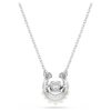 Symbolica Pendant Crystal Pearl, Round Cut, Pavé, Horse Shoe, White, Rhodium Plated