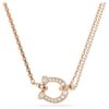 Symbolica Pendant Pavé, Horse Shoe, White, Rose Gold-Tone Plated
