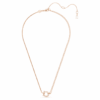 Symbolica Pendant Pavé, Horse Shoe, White, Rose Gold-Tone Plated