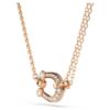 Symbolica Pendant Pavé, Horse Shoe, White, Rose Gold-Tone Plated