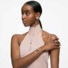 Una Angelic Stud Earrings Round Cut, Pavé, White, Rose Gold-Tone Plated Una Angelic Stud Earrings Round Cut, Pavé, White, Rose Gold-Tone Plated