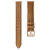 Watch Strap 17 Mm (0.67″) Width, Leather with Stitching, Brown, Rose Gold-Tone Finish