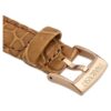 Watch Strap 17 Mm (0.67″) Width, Leather with Stitching, Brown, Rose Gold-Tone Finish