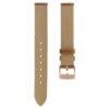 Watch Strap 17 Mm (0.67″) Width, Leather with Stitching, Brown, Rose Gold-Tone Finish